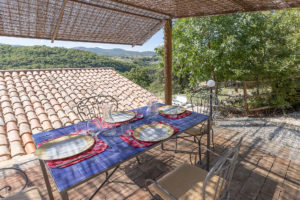 Outdoor seating for a lunch in the sunshine
